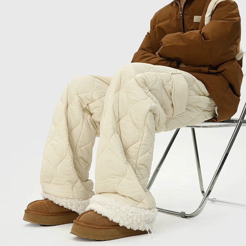 Wide Leg Fleece-Lined Pants