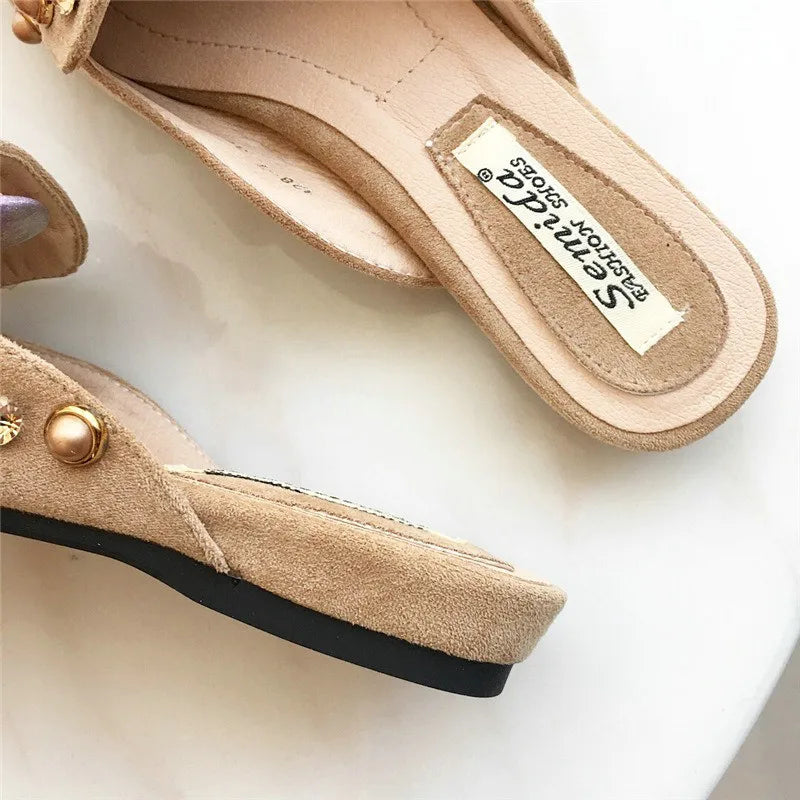 Bijou Rhinestone Flat Mule