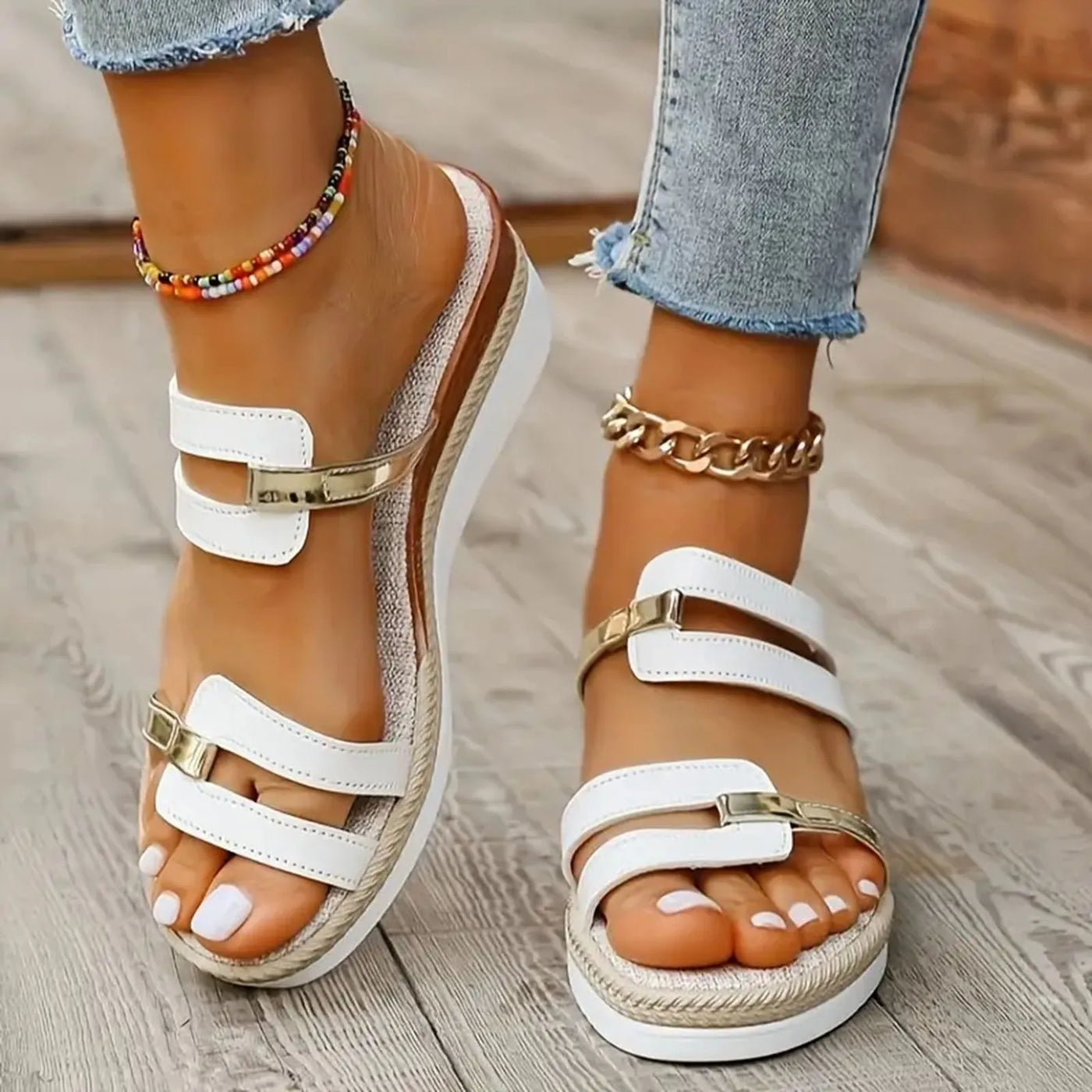Mira Woven Wedge Sandal