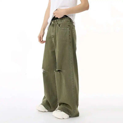 Logan Cotton Baggy Jeans - Men's Mid-Rise Straight-Leg Cotton Denim