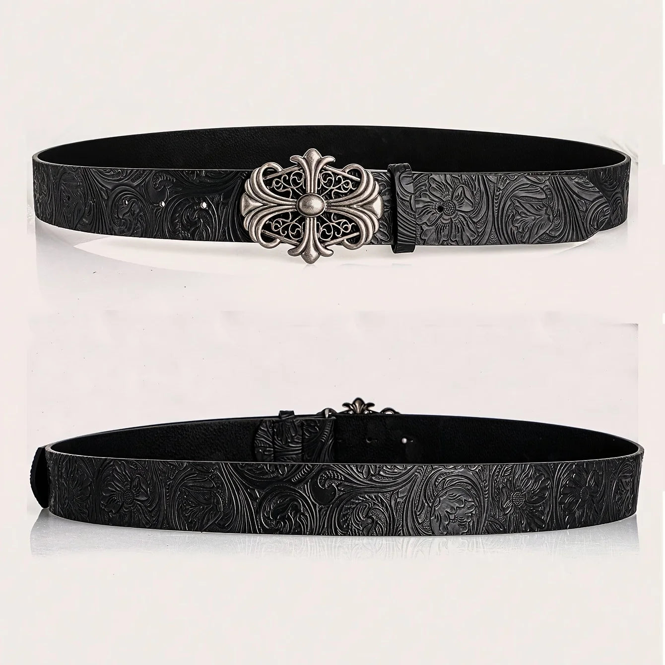 Ezra Engraved PU Leather Belt