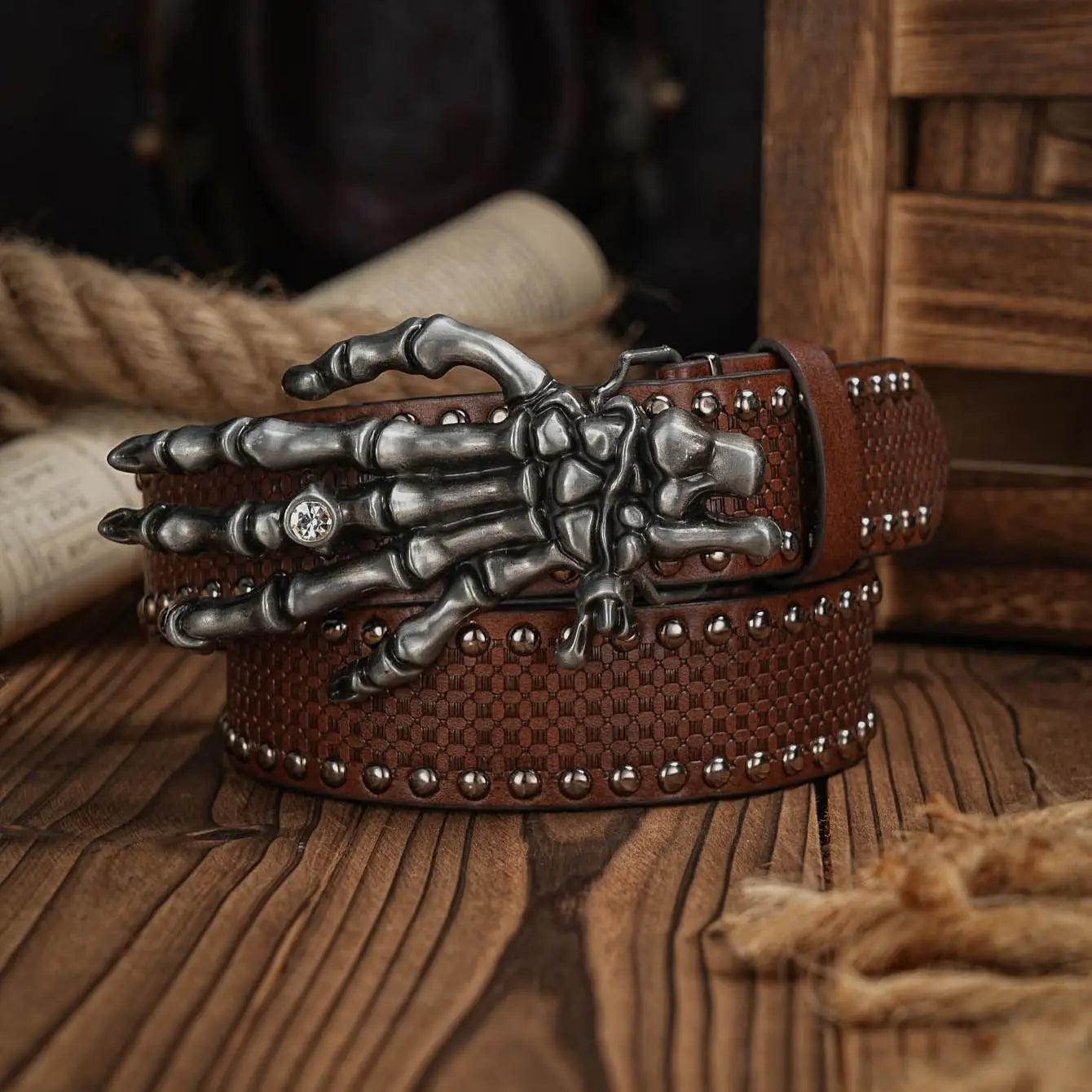 Dead Hand Western Engraved Belt