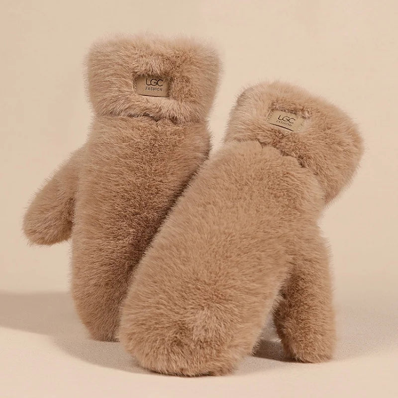 Cashmere Fur Mittens