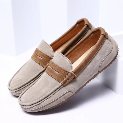 Matteo Leather Slip-On Loafers – Men’s Casual Driving Shoes