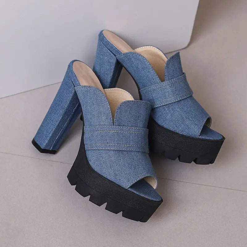 Lily Chunky Platform Sandals – Women’s 12cm High Heels