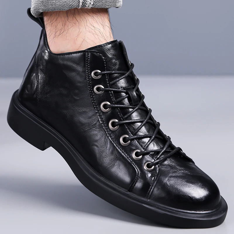 Lorenzo Full Grain Leather Lace Boots