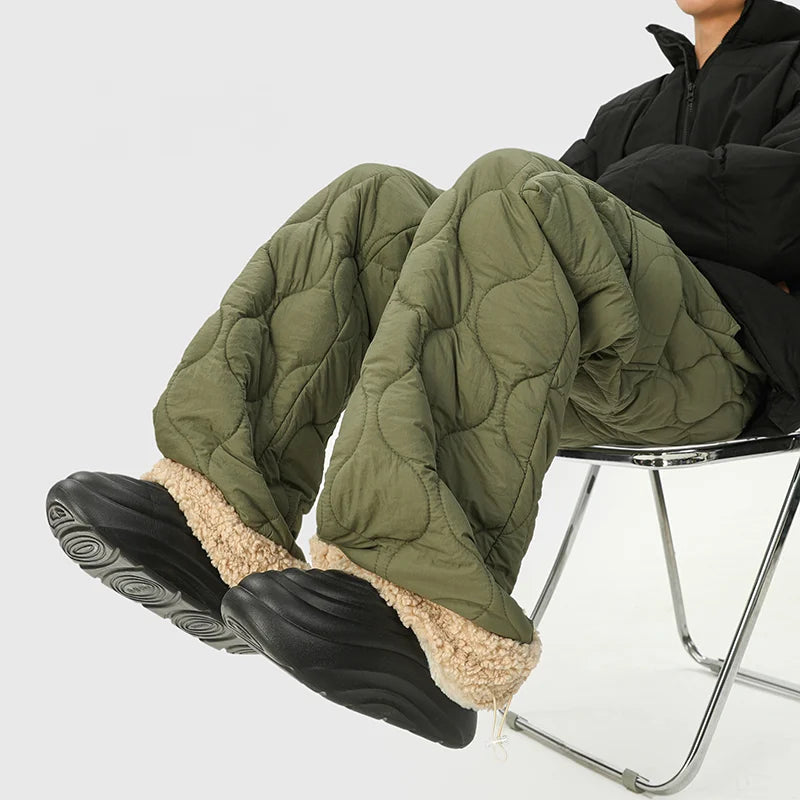 Wide Leg Fleece-Lined Pants