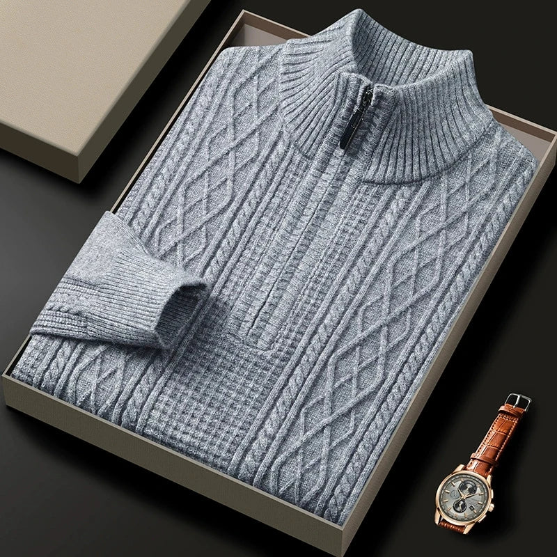 Matteo Merino Wool Half-Zip Sweater