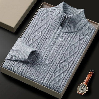 Matteo Merino Wool Half-Zip Sweater