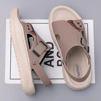 Luca Leather Orthopedic Sandals – Men’s Thick Sole Dual-Wear Slip-Ons