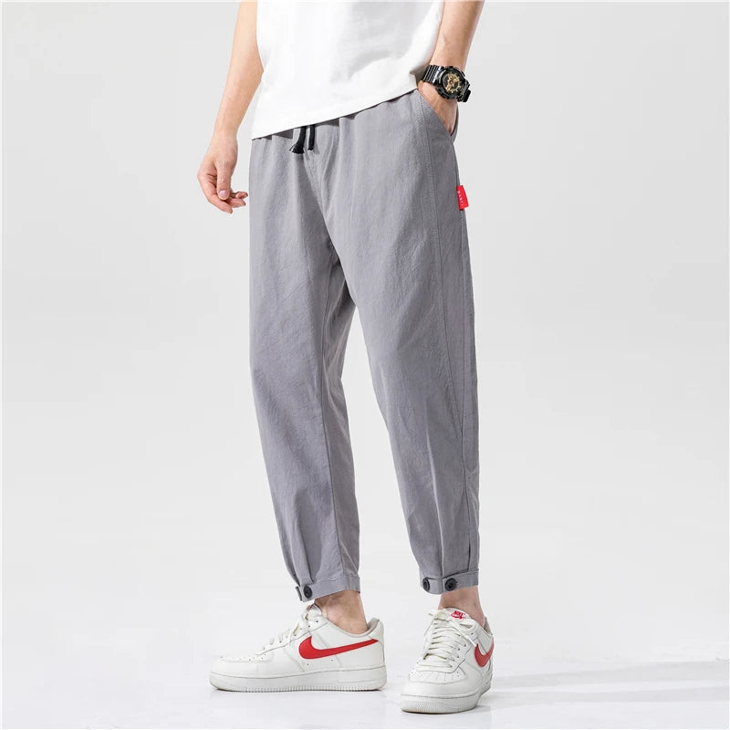 Leo Cotton Linen Slim Pants – Men’s Tapered Summer Fit