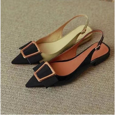 Lila Buckle Heel Sandals – Women’s Pointed-Toe Mid Heels with Ankle Strap