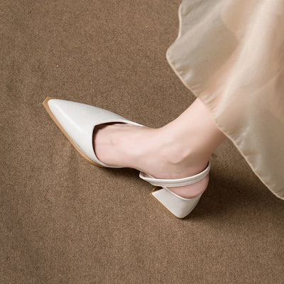 Isabella Slingback Pumps – Pointed-Toe Square Heels
