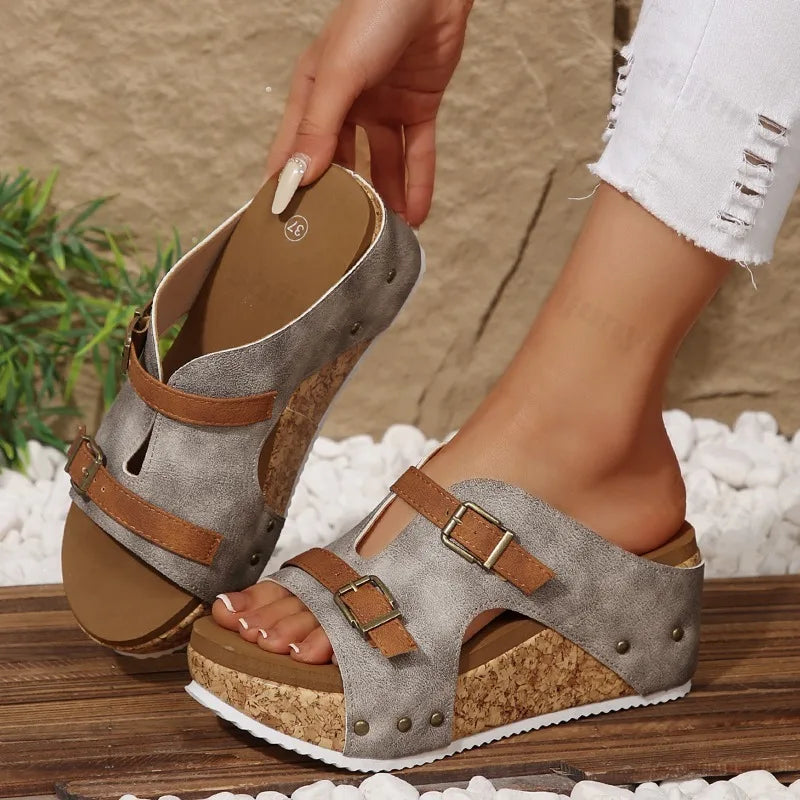 Serena Woven Wedge Sandals – Open-Toe Comfort Heels
