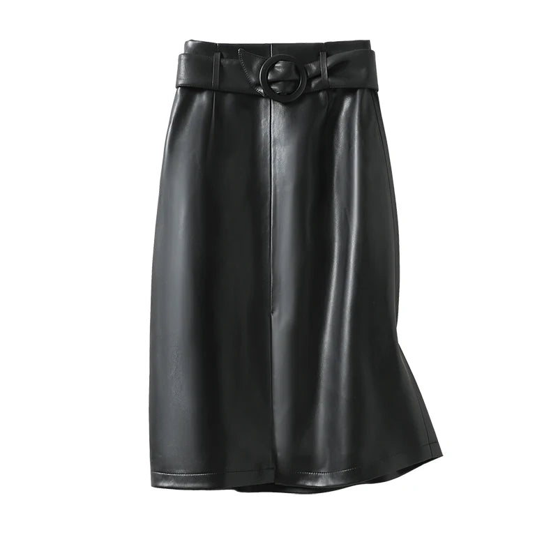 Clara High Waist Leather Skirt