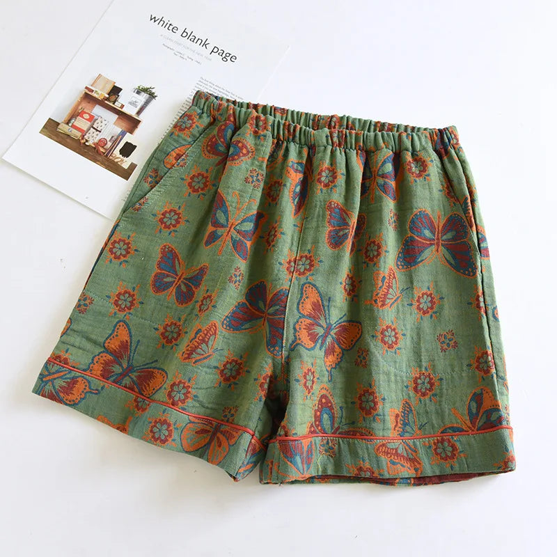 Vintage Print Cotton Short