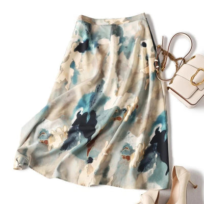 Skirt with abstract pattern on a white background