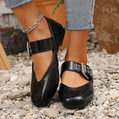 Lena Square-Toe Mary Jane Flats