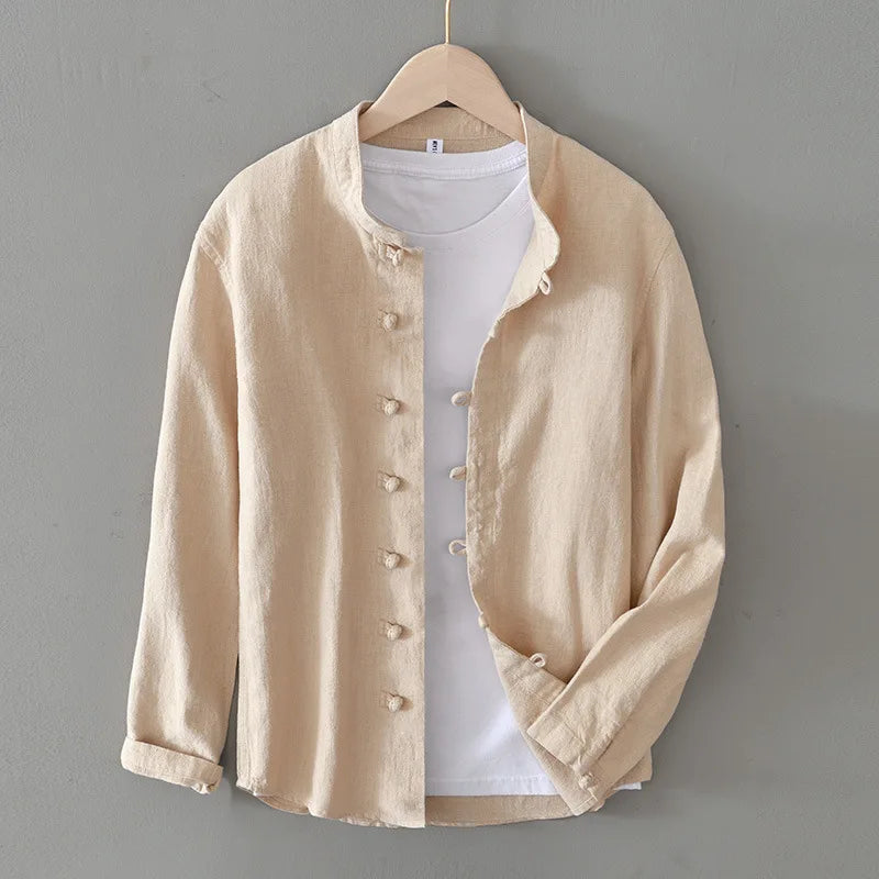 Hugo Linen Stand Collar Shirt