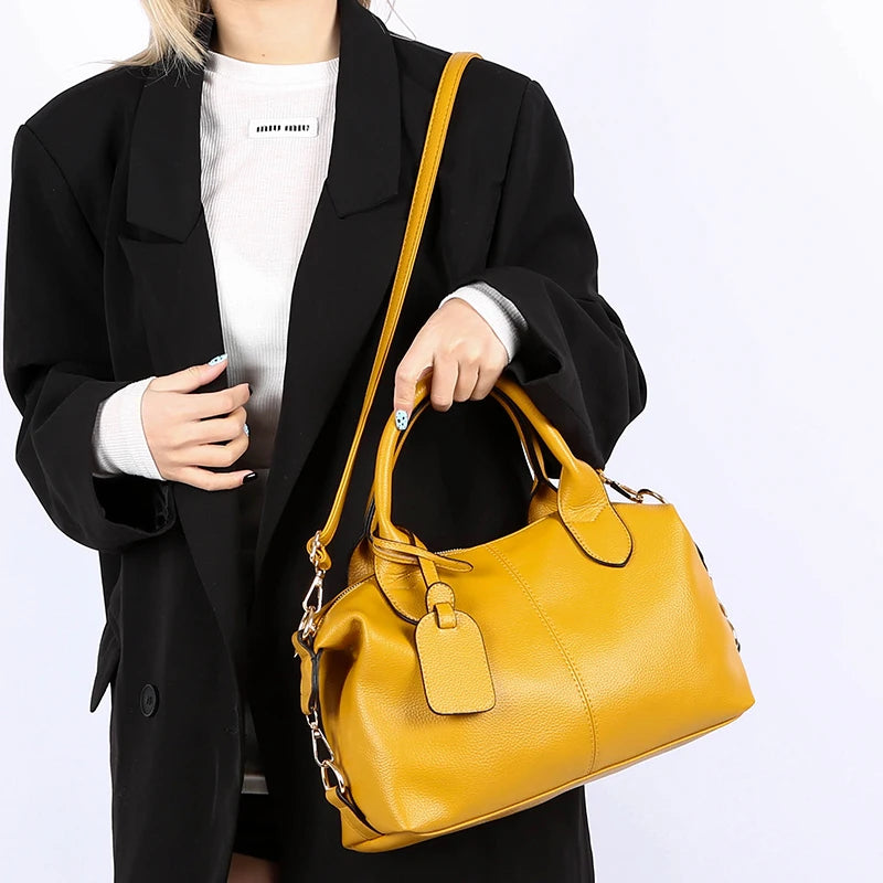Mia Soft Leather Shoulder Bag