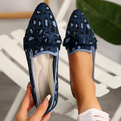 Giulia Orthopedic Bow Loafers – Knitted Slip-On Flats