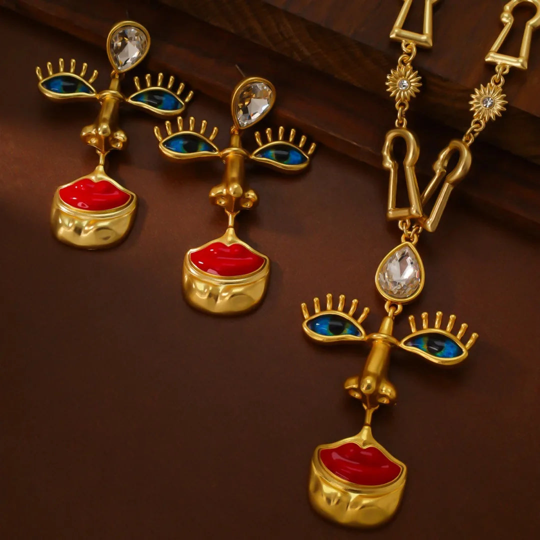 Liora Face Drop Earrings