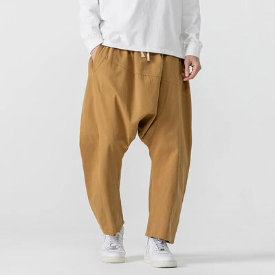 Riku Cotton-Linen Baggy Pants – Men’s Wide Leg Streetwear