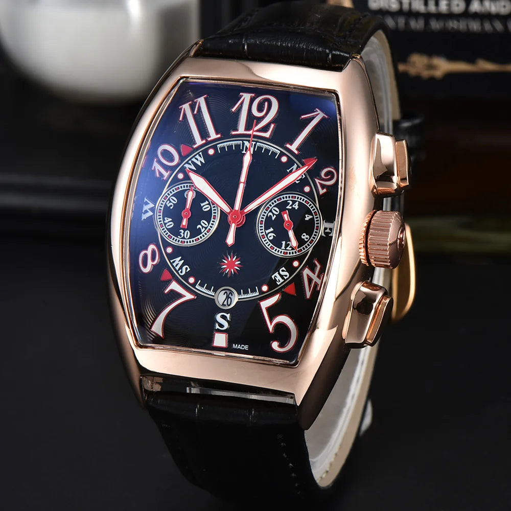 Lorenzo Croco Leather Chronograph Watch