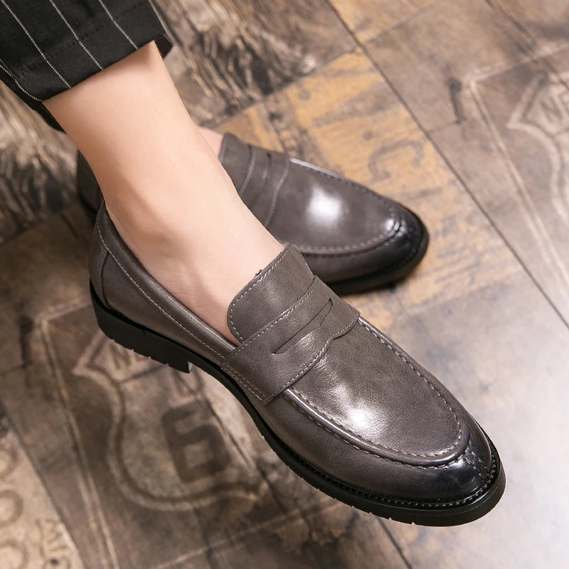 The Orwell Black Leather Loafers
