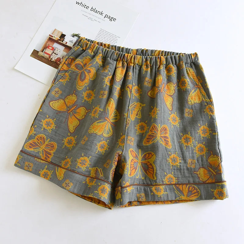 Vintage Print Cotton Short