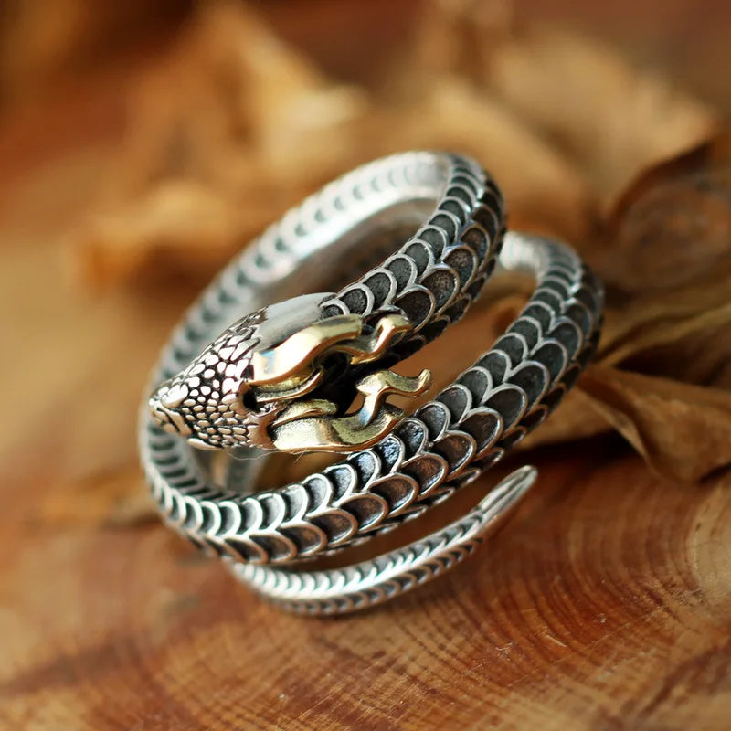 Silas Horned Snake Ring