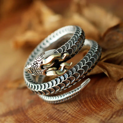 Silas Horned Snake Ring
