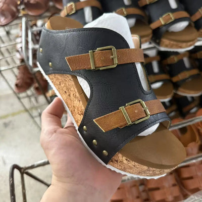 Serena Woven Wedge Sandals – Open-Toe Comfort Heels