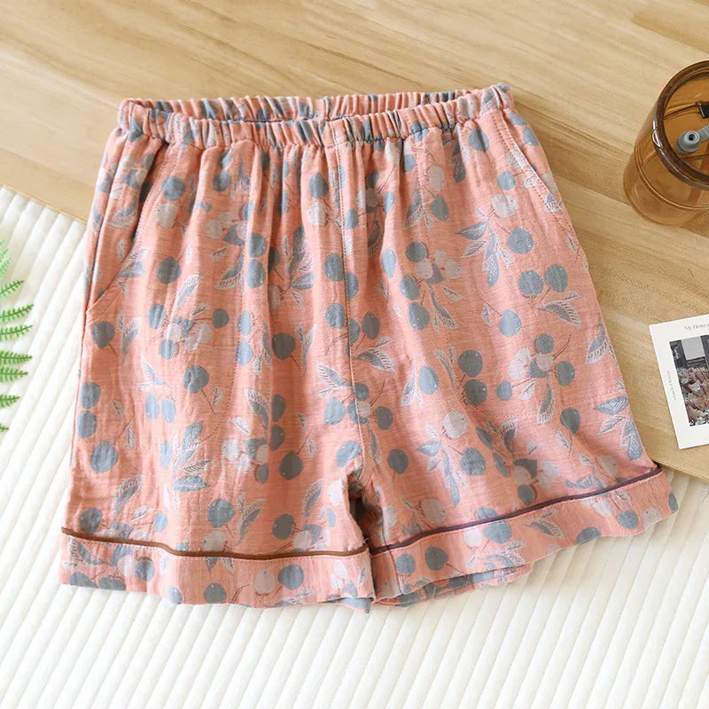 Vintage Print Cotton Short