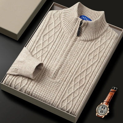 Matteo Merino Wool Half-Zip Sweater