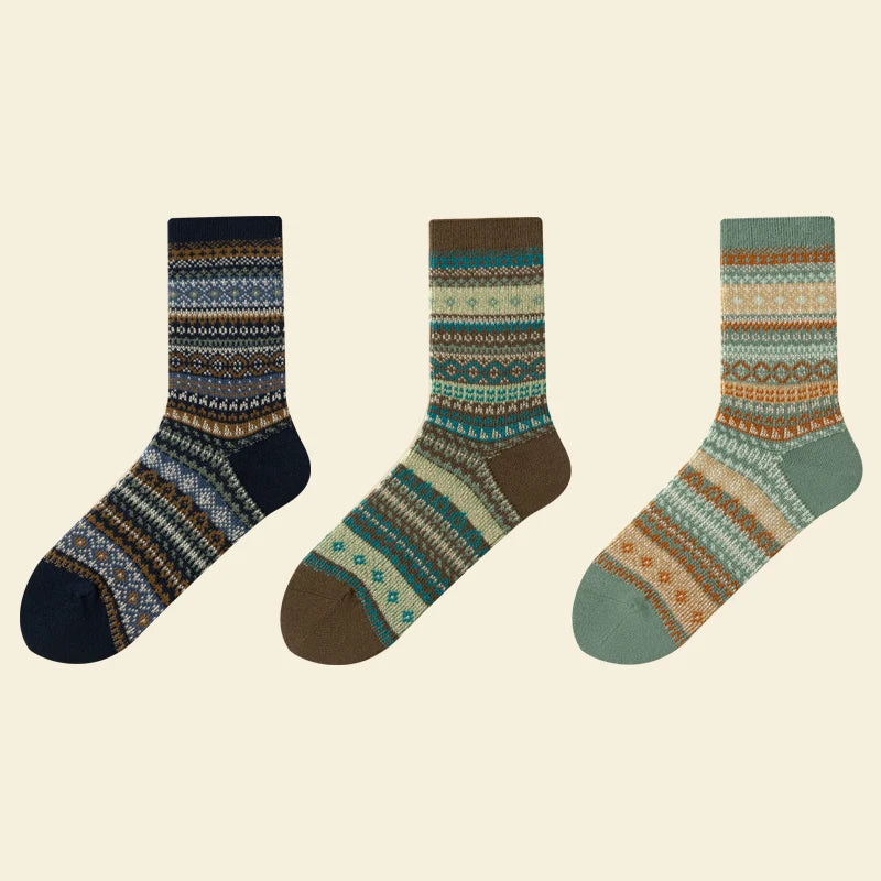 Freja Nordic Knit Socks – Set of Three