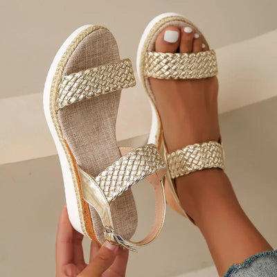 Saphir Woven Comfort Sandals – Women’s Braided Platform Slip-Ons