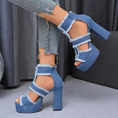Fashion Chunky Heeled Women's Sandals Super High Heels Shoes Designer Dress Pumps 2025 New Trend Party Summer Sandalias De Mujer