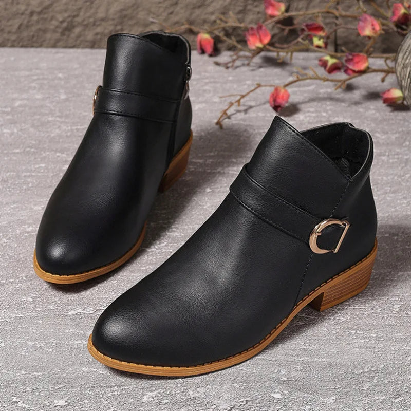 Elena Low Heel  Ankle Boots