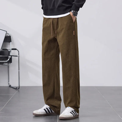 Ethan Fleece-Lined Straight-Leg Pants – Men’s Winter Casual Trousers
