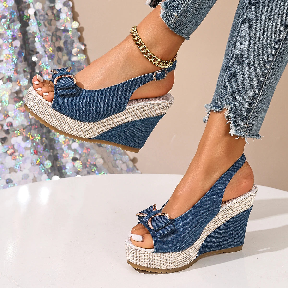 Sienna Denim Wedge