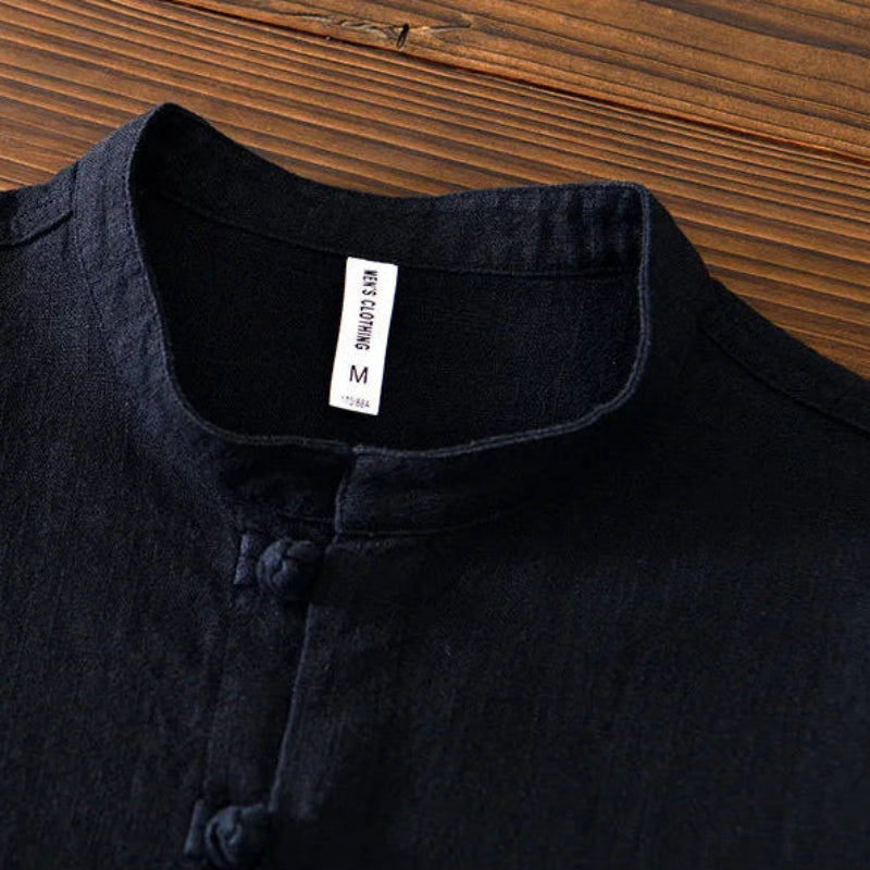 Hugo Linen Stand Collar Shirt