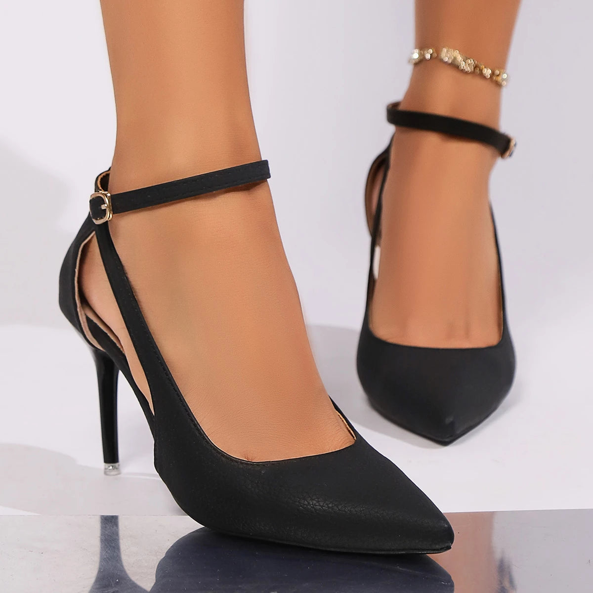 Parker Ankle Strap Stiletto Pumps