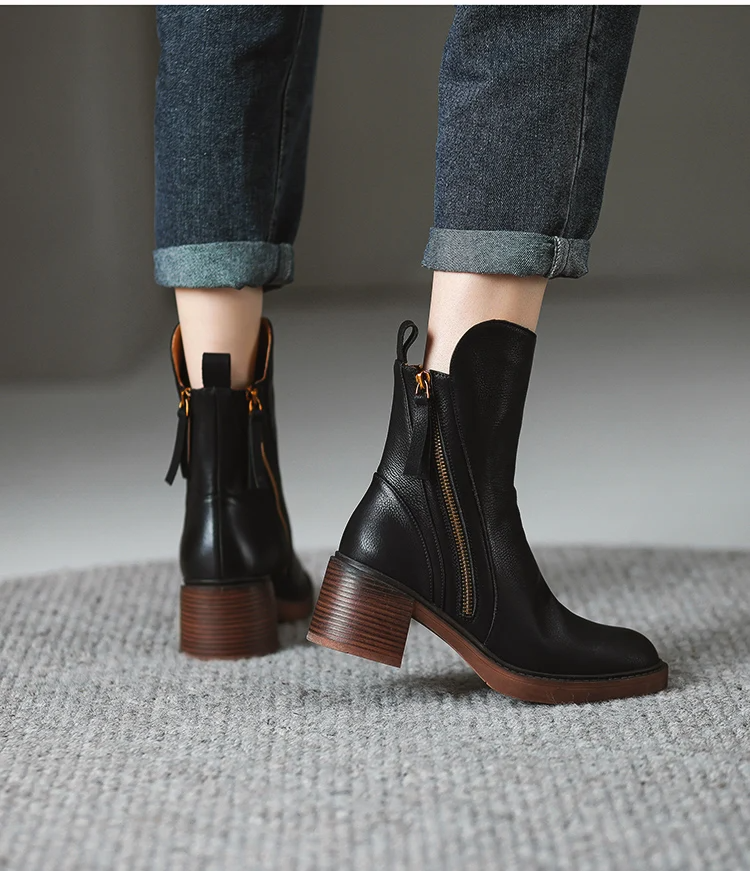 Clara Leather Ankle Boots