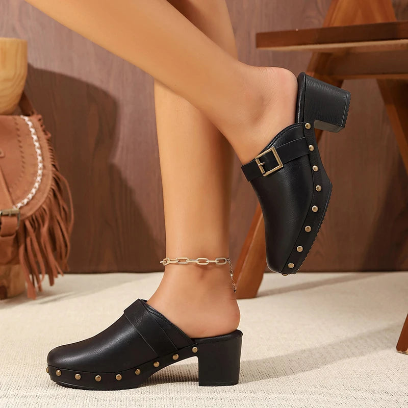 The Marlow Clog — Block Heel Mule