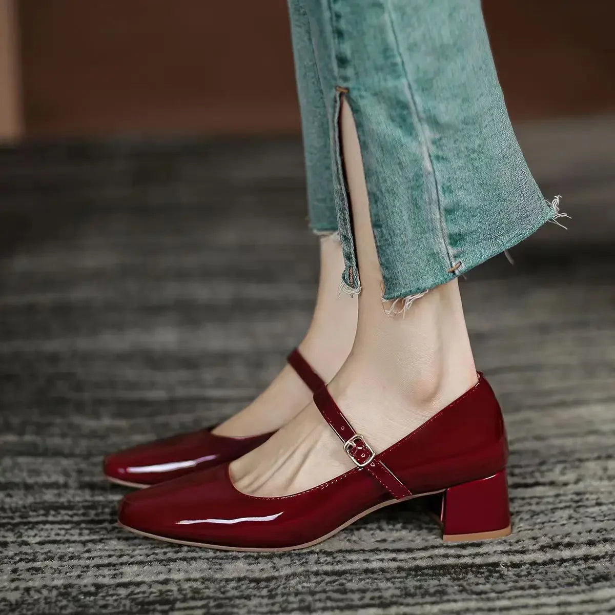 Gianna Square-Toe Mary Jane Shoes