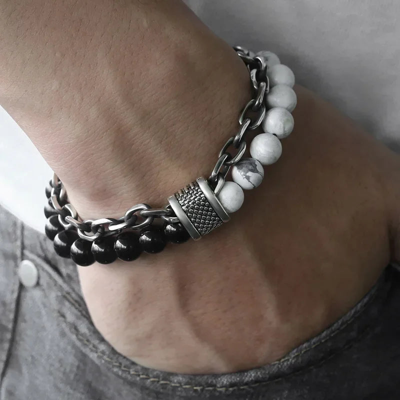 Stone Link Bracelet Set