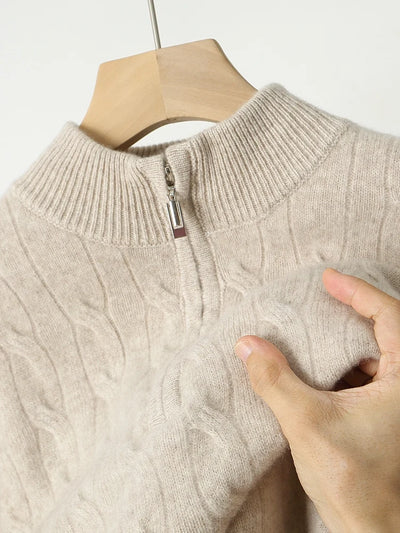 Lorenzo Merino Wool Half-Zip Sweater