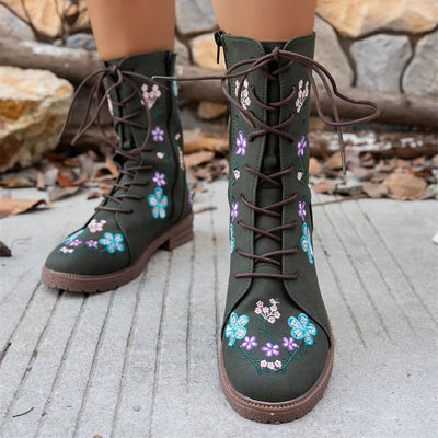 Renata Embroidered Ankle Boots
