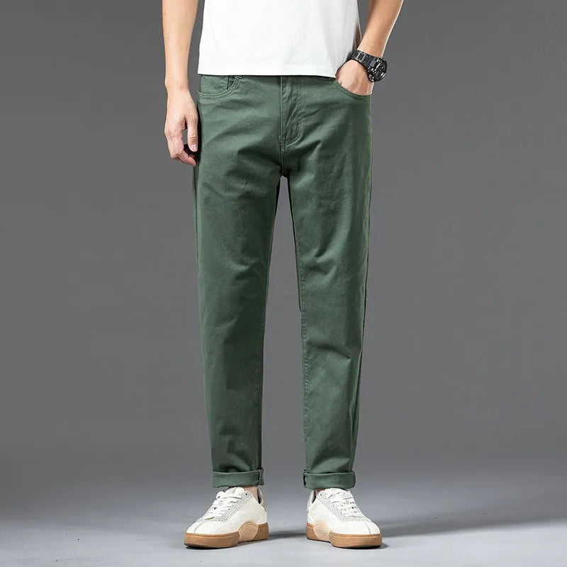 Noah Cotton Straight-Leg Pants